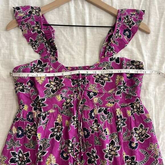NWT Ann Taylor Loft Ruffle Midi Halter Dress Purple Floral Size 4 - Picture 9 of 12
